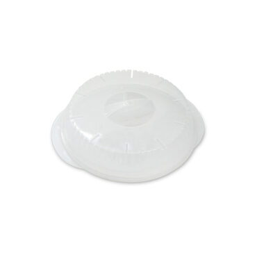 Nordic Ware aluminum multi-boiler cover with long black handle, round silver lid for cookware