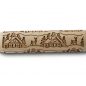 Woodland Cottage Embossing Rolling Pin, closeup
