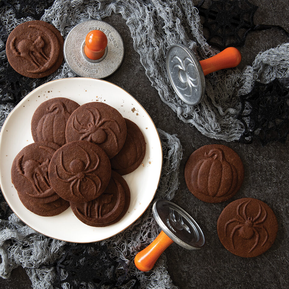 Spooky Chocolate Stamped Cookies Nordic Ware