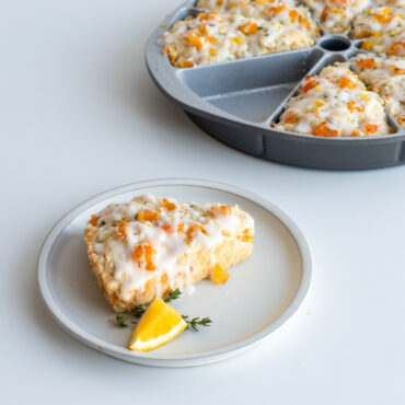 Lemon scones made with strawberry scones made with Nordic Ware aluminum scone and cornbread baking pan with 8 triangular wedge-shaped cavities