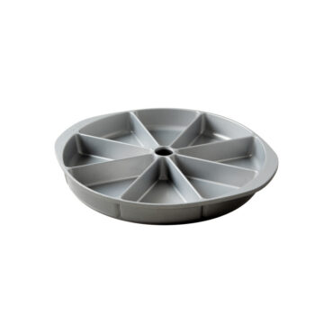 Nordic Ware aluminum scone and cornbread baking pan with 8 triangular wedge-shaped cavities, natural silver finish