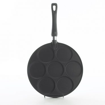 Silver Dollar Pancake Pan with handle, 7 cavities