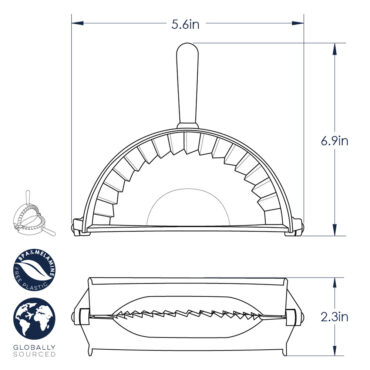 nordic ware pocket pie press technical drawing