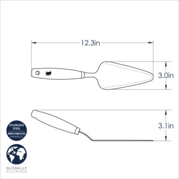 Nordic Ware stainless steel cake server with wide triangular blade and ergonomic handle