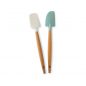 2 Piece Small Spatula Set, one spoonula in white and one classic spatula design in sea glass color.