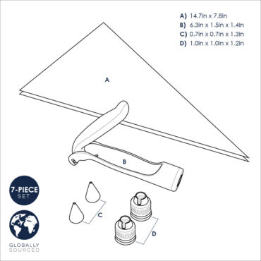 Nordic Ware E-Z Deco white icing pen with decorating bags, metal tips, and plastic couplers laid out