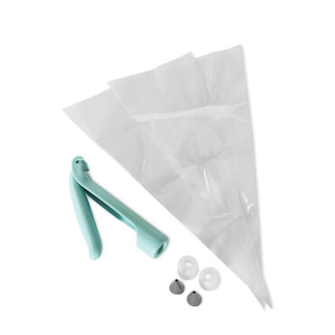 Nordic Ware E-Z Deco white plastic icing pen kit with decorating bags, metal tips, and couplers