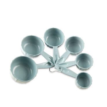 Nordic Ware bundt-shaped measuring cups in translucent sea glass blue, set of 6 nested cups