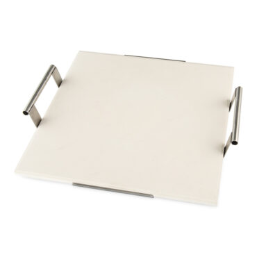 Square Pizza stone with rack, angled