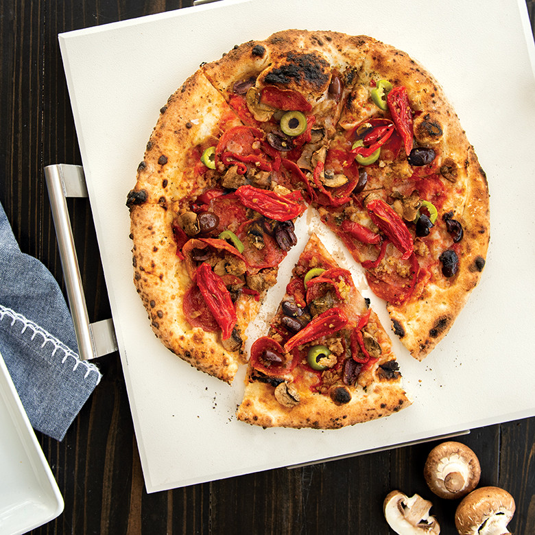 Deluxe Square Pizza Stone with Rack View 2