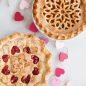 Valentines Day baked pies with 2 pie crust designs