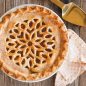 Baked pie with lattice pie crust topping