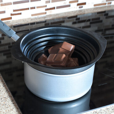 Nonstick Universal Double Boiler in sauce pan with chocolate