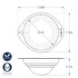 Nonstick Universal Double Boiler Dimensional Drawing
