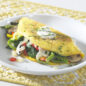 Cooked veggie omelet on plate