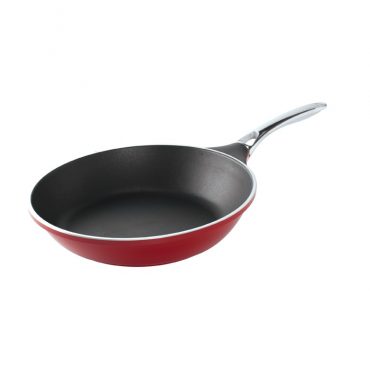 12" SautÃ© Skillet with Stainless Steel Handle, red exterior