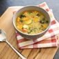 Bowl of vegetable quinoa soup