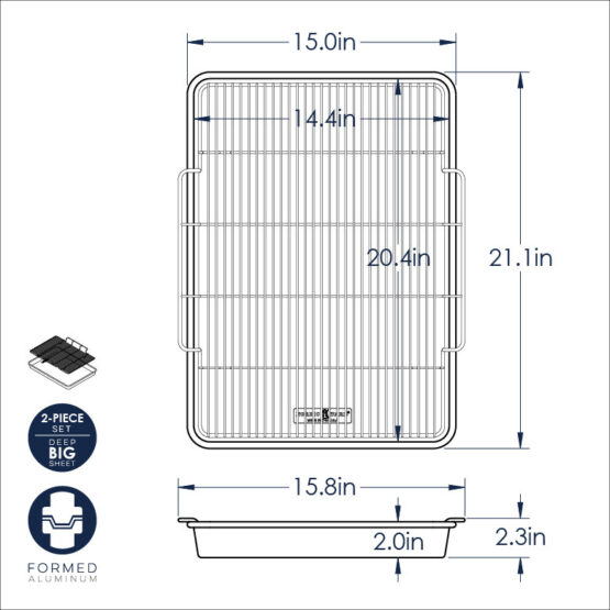 Extra Large Oven Crisp Baking Tray Roasting And Broiling Pans