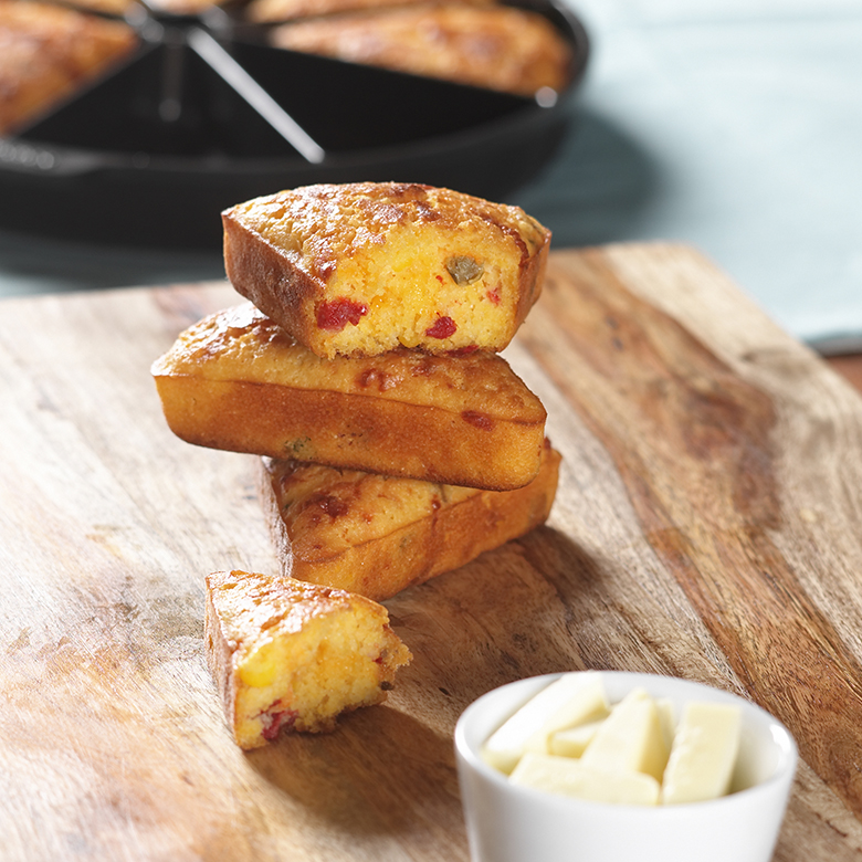 Roasted Bell Pepper & Cheddar Cheese Cornbread