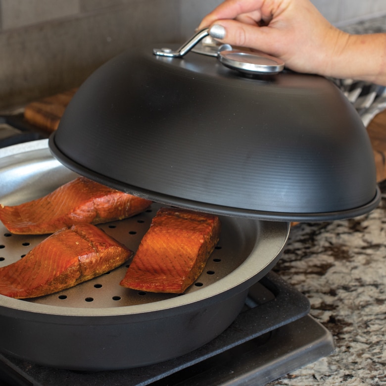 Personal Size Stovetop Kettle Smoker Indoor Outdoor Grill Cookware