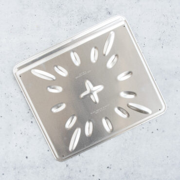 Nordic Ware Naturals aluminum insulated baking sheet, rectangular pan showing underside air gap construction