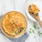 Savory pie in nonstick compact pie pan