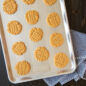 Baked peanut butter cookies on Prism sheet