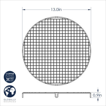 Dimensional Drawing of the Round Copper Cooling & Serving Grid