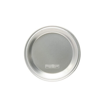 Nordic Ware aluminum pie pan with clear plastic high dome lid, natural silver finish with handles