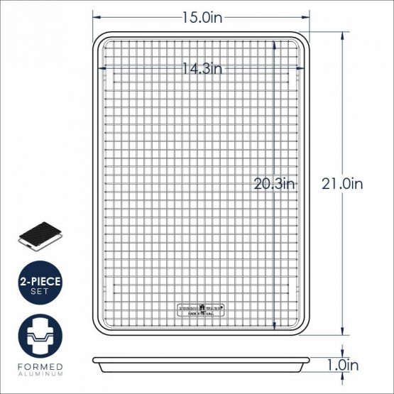 Naturals® Big Sheet with OvenSafe Nonstick Grid Aluminum Baking