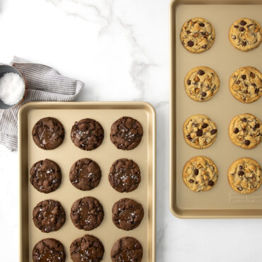 Baked cookies on sheet pan
