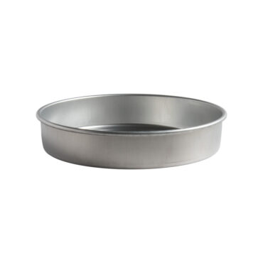 Nordic Ware Naturals aluminum 12-inch round cake pan with straight sides, natural silver finish