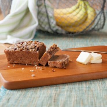 mini banana loaf bread made with nordic ware aluminum mini loaf pan set