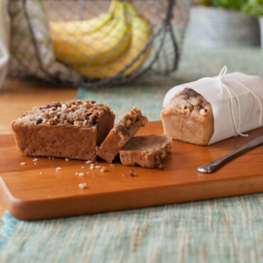 mini banana loaf bread made with nordic ware aluminum mini loaf pan set
