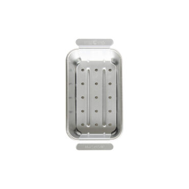 Nordic Ware aluminum meatloaf pan with perforated lifting trivet insert, natural silver finish