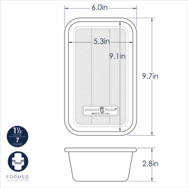 Prism Loaf Pan dimensional drawing