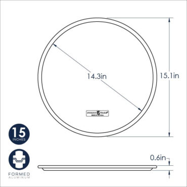 nordic ware aluminum 14 inch traditional pizza pan dimensional drawing