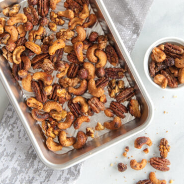 Baked candied nut mix on Prism Eighth Sheet