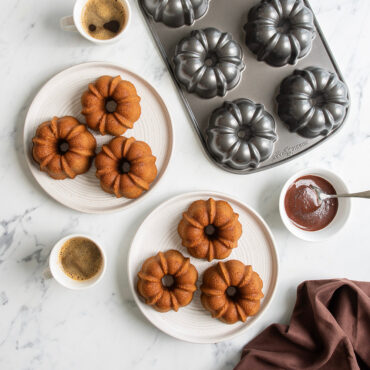 plain buntlette cakes made with nordic ware classic bundtlette cake pan