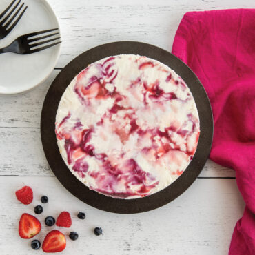 overhead of plated swirl cake