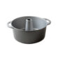 Classic Cast Pound Cake and Angelfood Pan, graphite exterior color and silver nonstick interior, with two handles