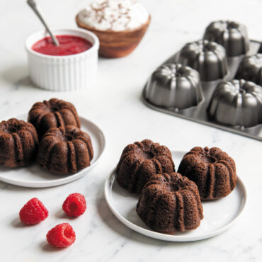 bundt brownie bites made with nordic ware bundt brownie pan