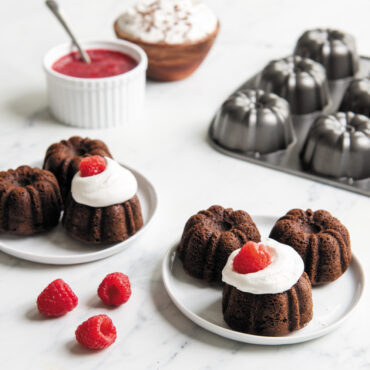 bundt brownie bites made with nordic ware bundt brownie pan
