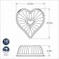 Dimensional Drawing Elegant Heart Bundt