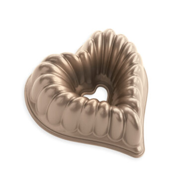 Elegant Heart Bundt Pan product image toffee exterior