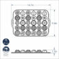 Bundt® Tea Cakes and Candies Pan dimensional drawing image