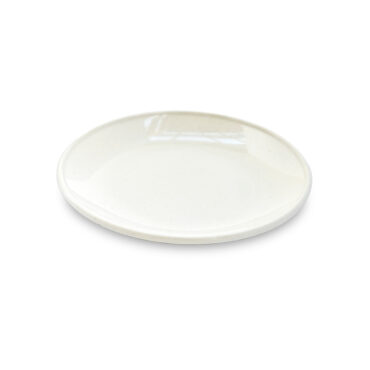 White round 8-inch microwave-safe salad plate with smooth rim and clean minimalist design