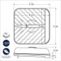 Medium Slanted Bacon Tray with Lid Dimensional Drawing