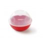 Quick Pop Single Serve Popper, red bowl base with clear top with handle