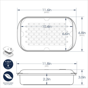 Nordic Ware microwave steam cooker with white base and clear vented lid, round plastic design